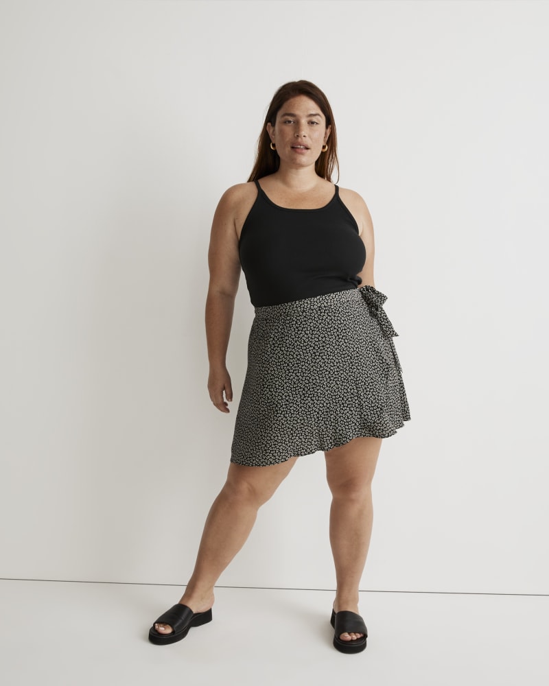 Black and white plus size wrap skirt store